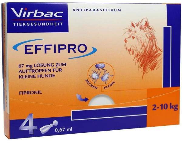 Effipro 67 mg Pipettlösung zum Auftropfen Für Kleine Hunde 4 Stück