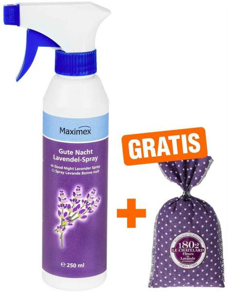 Gute Nacht Lavendel-Spray mit gratis Lavendelblüten Säckchen, 1 Set