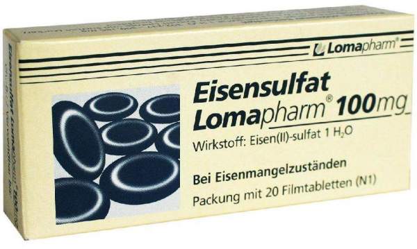 Eisensulfat Lomapharm 100 mg 20 Filmtabletten