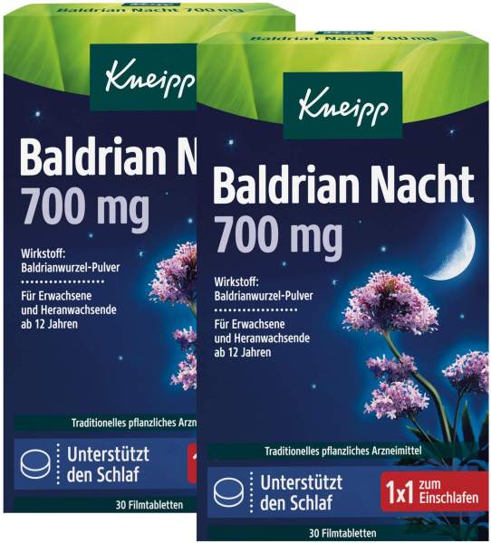 Kneipp Baldrian Nacht 700 mg 2 x 30 Filmtabletten