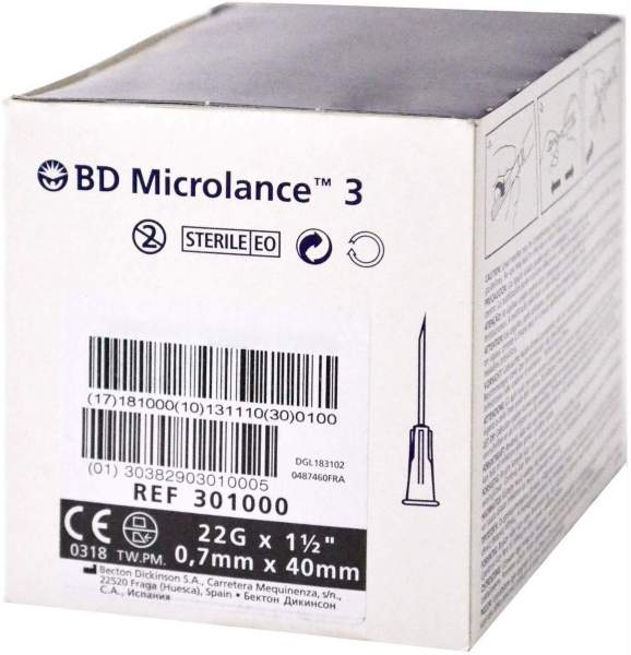 Bd Microlance Sonderkanüle 22 G 1,5 100 Stück
