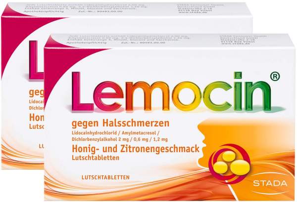 Lemocin gegen Halsschmerzen mit Honig-Zitronengeschmack 2 x 24 Lutschtabletten