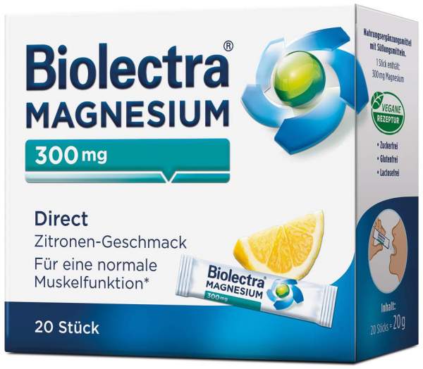 Biolectra Magnesium 300 mg Direct Zitronengeschmack 20 Beutel