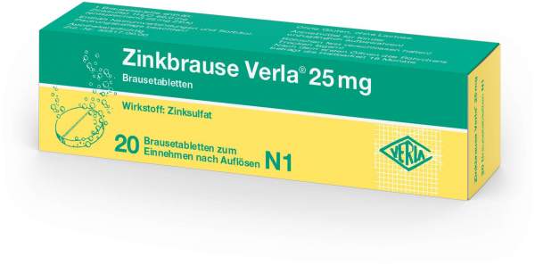 Zinkbrause Verla 25 mg 20 Brausetabletten