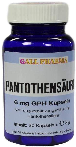 Pantothensäure 6 mg Gph Kapseln 30 Kapseln