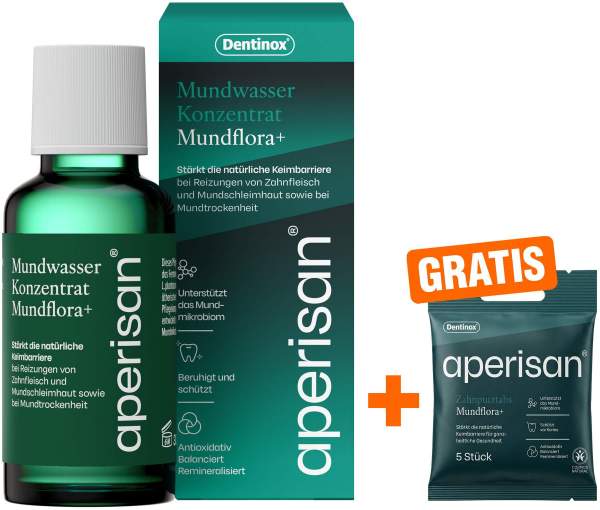 Aperisan Mundwasser Konzentrat Mundflora+ 30 ml + gratis Aperisan Zahnputztabs 5 Stück