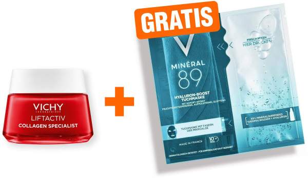Vichy Liftactiv Collagen Specialist 50 ml Creme + gratis Mineral 89 Tuchmaske