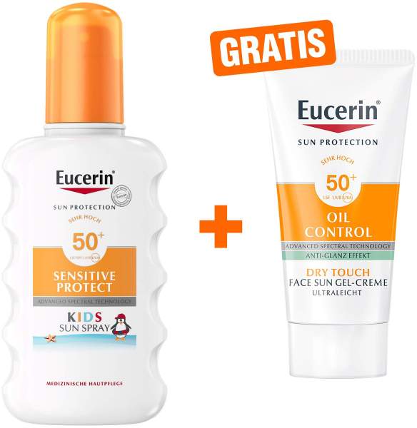 Eucerin Sensitive Protect Kids Sun Spray LSF 50+ + gratis Sun Gel-Creme Oil Control 20 ml