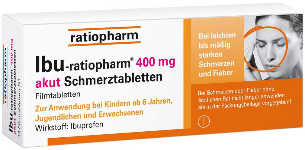 Ibu ratiopharm 400 mg akut 20 Schmerztabletten kaufen | Volksversand