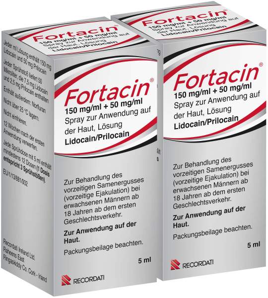 Fortacin 150 mg pro ml + 50 mg pro ml 5 ml Spray zur Anwendung auf der Haut 2 x 5 ml