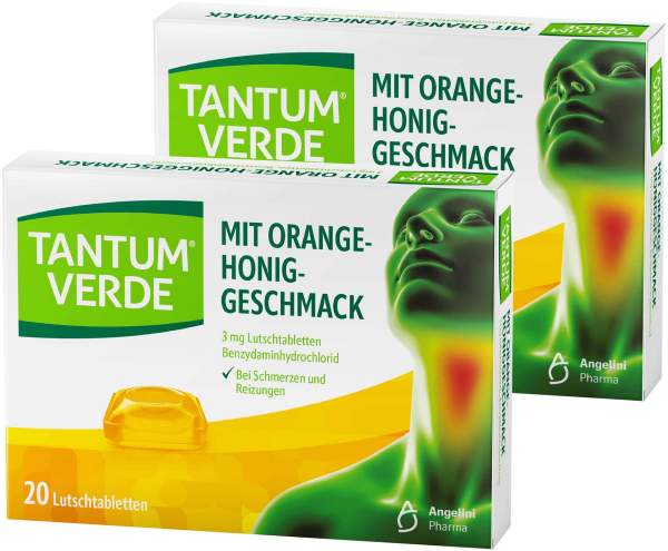 Tantum Verde 3 mg Orange-Honig Lutschtabletten 2 x 20 Stück