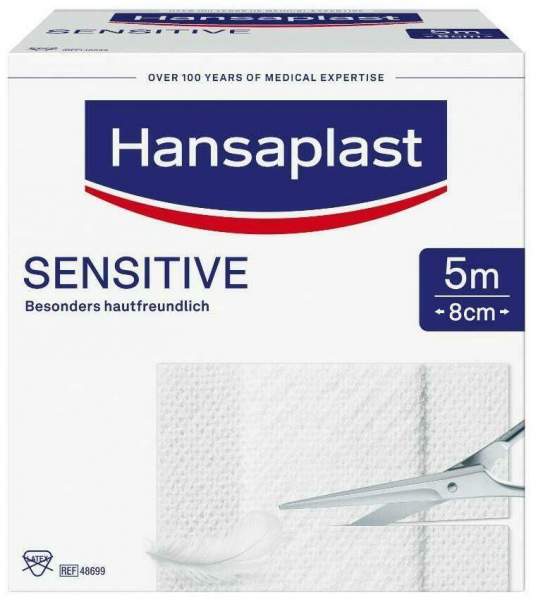 Hansaplast Sensitive Pflaster 8 cm X 5 M Rolle