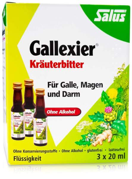 Gallexier Kräuterbitter Salus 3 X 20 ml Flüssigkeit