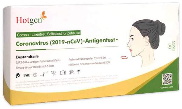 Hotgen Coronavirus Antigentest zur Laienanwendung 5 Stück