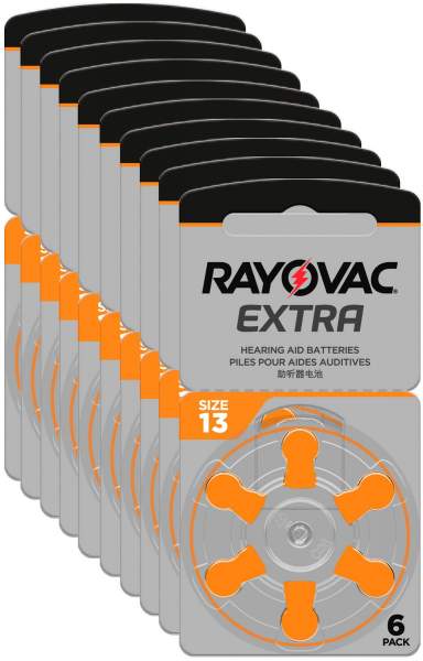 Rayovac Hörgerätebatterien 13 orange 10 x 6 Stück