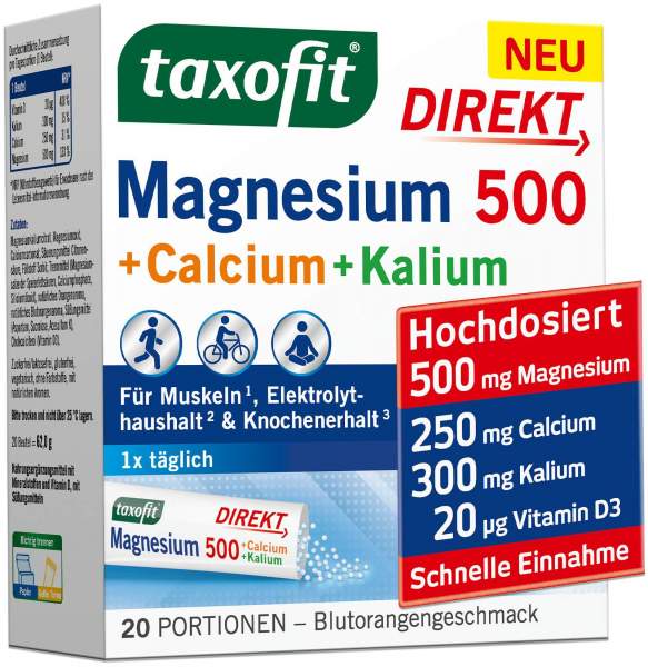 Taxofit Magnesium 500 + Calcium + Kalium 20 Beutel