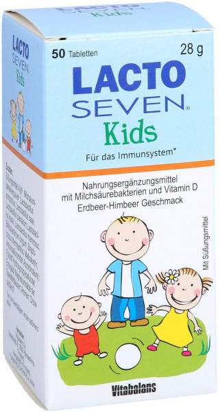 Lacto Seven Kids Erdbeer-Himbeer-Geschmack 50 Tabl.