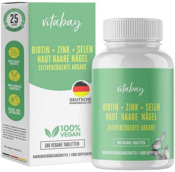 Biotin+zink+selen Haut+haare+nägel Vegan Tabletten