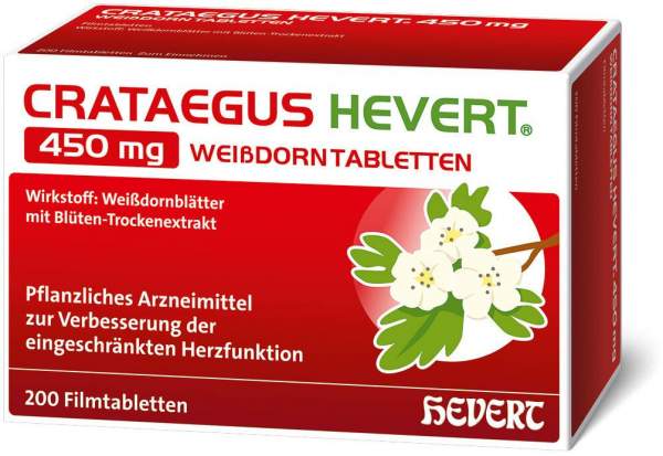 Crataegus Hevert 450 mg 200 Weißdorntabletten