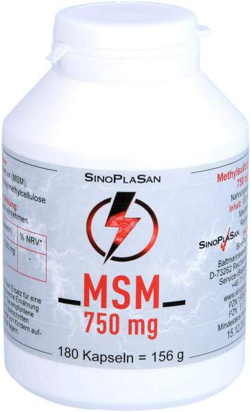 MSM 750 mg Mono 99,9% 180 Kapseln
