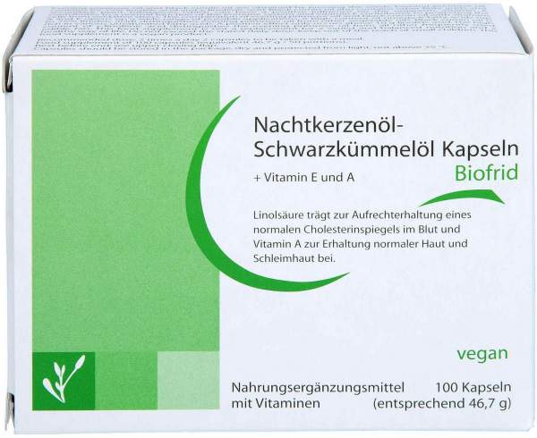 Nachtkerzenöl-Schwarzkümmelöl 100 Kapseln Bio