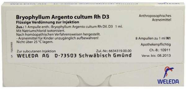 Bryophyllum Argento cultum Rh D 3 Weleda 8 x 1 ml Ampullen