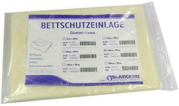 Bettschutzeinlage 150x90cm Gummi Creme