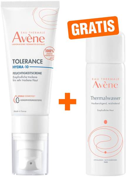 Avene Tolerance Hydra-10 Feuchtigkeitscreme 40 ml + gratis Avene Thermalwasser Spray 50 ml