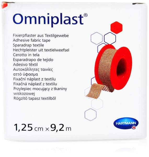 Omniplast Fixierpflaster Textilgewebe 1,25 cm X 9,2 M 1 Pflaster