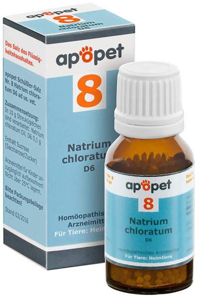Apopet Schüßler-Salz Nr.8 Natrium Chloratum D6 vet. Globuli