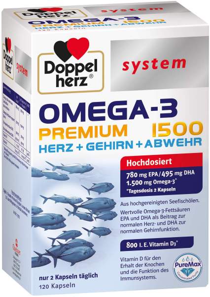 Doppelherz Omega-3 Premium 1500 System 120 Kapseln
