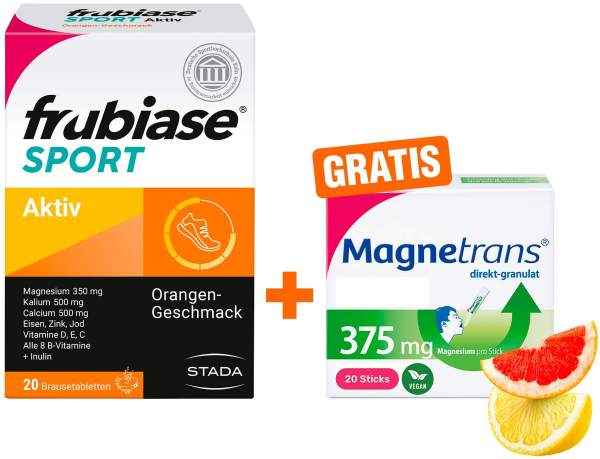 Frubiase Sport Brausetbl. 20 Stück + gratis Magnetrans direkt 375 mg Granulat
