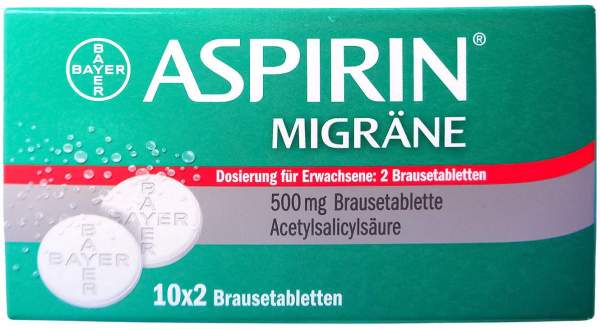 Aspirin Migräne 500 mg Brausetabletten 2 x 10 Stück