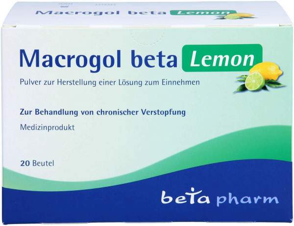 Macrogol Beta Lemon Plv.Z.Her.E.Lsg.Z.Einnehmen 20 Stück