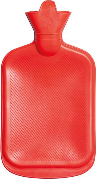 Wärmflasche 2 Liter, rot, 1 Stück