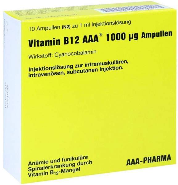 Vitamin B12 Aaa 1000 µg 10 X 1 ml Ampullen