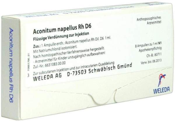 Aconitum napellus Rh D 6 Weleda 8 x 1 ml Ampullen