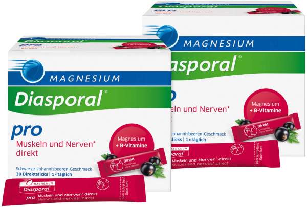 Magnesium Diasporal Pro Muskeln und Nerven direkt Direktgranulat 2 x 30 Sticks