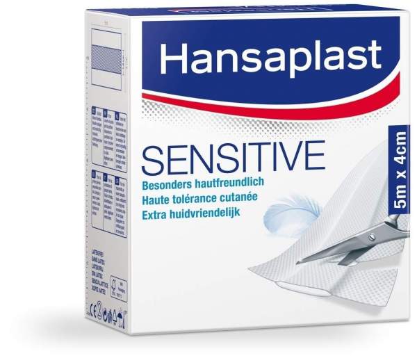 Hansaplast Sensitive Pflaster 4 cm X 5 M Rolle