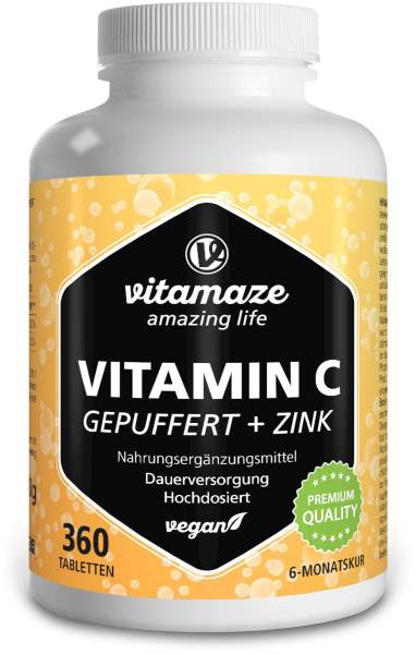 Vitamin C Gepuffert 1000 mg Hochdosiert+zink Tabletten 360 Stück