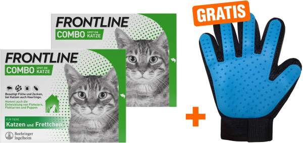 Frontline Combo Spot on Katze 2 x 6 Pipetten + gratis Fellhandschuh