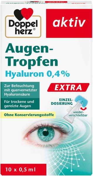 Doppelherz Augen-Tropfen Hyaluron 0,4 % Extra 10 X 0,5 ml