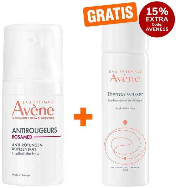 Avene Antirougeurs Rosamed Anti- Rötungen Konzentrat 30 ml + gratis Avene Thermalwasser Spray 50 ml