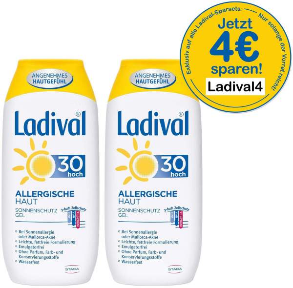 Ladival Sonnenschutz Gel Allergische Haut LSF 30 2 x 200 ml Gel