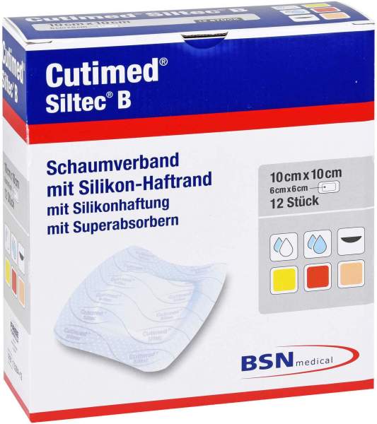 Cutimed Siltec B Schaumverb.10x10 cm M.H