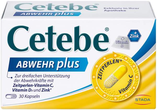 Cetebe Abwehr plus Vitamin C+Vitamin D3+ Zink 30 Kapseln
