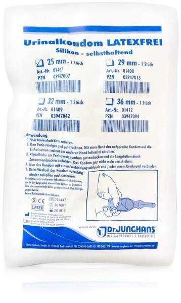 Urinalkondom 25 mm Latexfr. Selbsthaftend 1 Stück