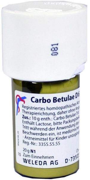 Carbo Betulae D 6 Trituration 20 G