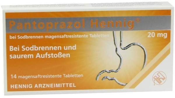 Pantoprazol Hennig bei Sodbrennen 20 mg 14 Magensaftresistente...