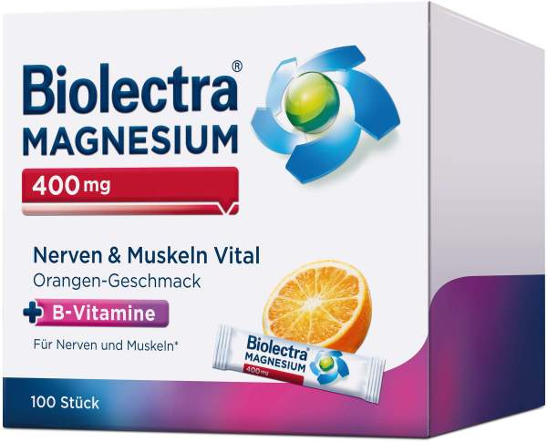 Biolectra Magnesium 400 mg Nerven &amp; Muskeln Vital 100 Beutel